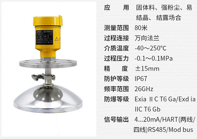 雷達(dá)液位變送器RD707技術(shù)參數(shù)表圖