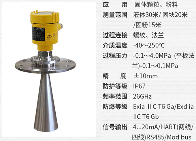 雷達(dá)液位變送器RD708技術(shù)參數(shù)表圖